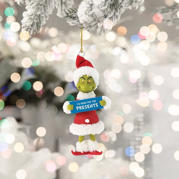 Colgante Decorativo Colgante Decorativo Colgante de espejo retrovisor de coche de duende verde navideño colgante de dibujos animados para regalo de vacaciones