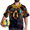 thumbnail image 4 of Vintage Bear Men's Short Sleeve Beach Shirts, Casual Printed Button Down Summer Shirts for Men and Women, 4 of 6