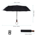 thumbnail image 5 of Tbest Black Large Windproof Travel Umbrella 10 Ribs Unbreakable Auto Open Close Waterproof Stormproof Canopy Rustproof Folding Compact Rain Umbrellas for Men and Women,Black Large Windproof Travel Um, 5 of 9