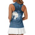 thumbnail image 6 of Women's Halloween Golf Shirt Sleeveless Collared Zip Up Tank Tops, Halloween Print Athletic Shirt for Themed Rounds Dark Blue M, 6 of 6