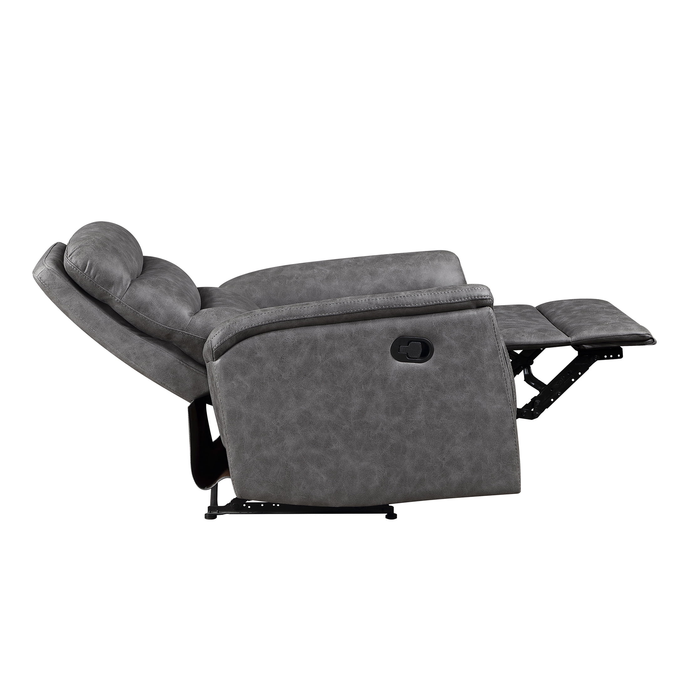 OakvillePark Solstice Microfiber Manual Reclining Chair, Gray