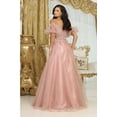 thumbnail image 3 of Women's May Queen MQ2033 Sweetheart Puffed Sleeves Gala Long Gown Fuchsia Pink 6, 3 of 9