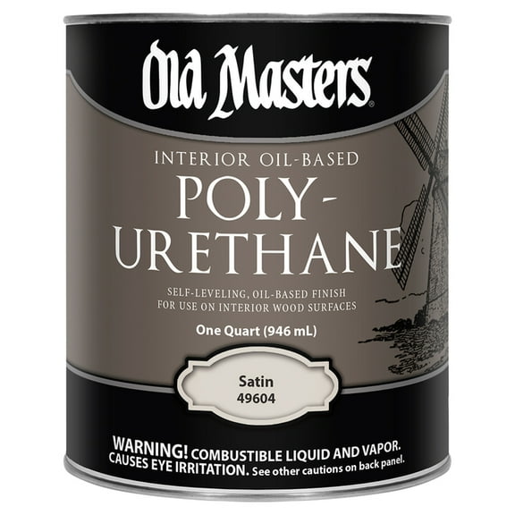 4-Pack of 1 qt Old Masters 49604 Clear Polyurethane Interior Oil-Based Finish, Satin