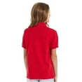 thumbnail image 3 of Hanes Youth EcoSmart Jersey Polo Shirt, Pre-Shrunk, School Uniform Polo for Kids, Deep Red, M, 3 of 4