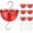 Red, variant on 6-Pack Ant Moat for Hummingbird Feeders, Large Capacity Ant Guard for All Outdoor Hanging Bird Feeders, Heavy Duty Metal Hooks with Water Level Window, Flower Design to Attract Hummingbirds,Red
