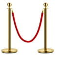 thumbnail image 1 of Bingirl 2PCS Stanchion Posts Queue with Red Velvet Rope 5 FT Red Carpet Ropes and Poles Crowd Control Barriers Queue Line Rope Barriers, 1 of 7