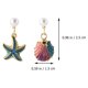 thumbnail image 5 of 1 par de pendientes de gota de aceite de aleación concha de vida marina colgantes de oreja joyería de mujer, 5 of 5