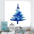 thumbnail image 1 of Designart Blue Winter Christmas Tree Ii Traditional Framed Wall Art, 1 of 4