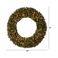 thumbnail image 2 of Nearly Natural Large Christmas PVC Flocked Clear Prelit LED Corded Wreath, 60" (Green), 2 of 7