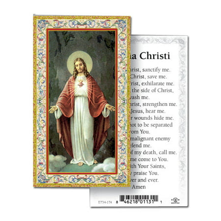 

Anima Christi Gold-Stamped Catholic Prayer Holy Card with Prayer on Back Pack of 100