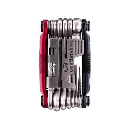 Crankbrothers Multi Tool M 20 Bike Tool - Mtb Multi-Tool Black & Red - 20 Bicycle Tools (20 In 1 Tool) Ergonomic And Lightweight
