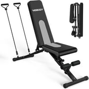 VIGBODY Adjustable Weight Bench Foldable Workout Bench for Home Gym 550lbs, Black