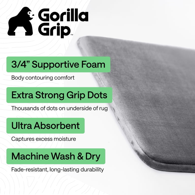 Gorilla Grip Memory Foam Bath Rug, 24" x 17" photo 2