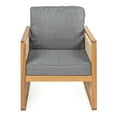 thumbnail image 6 of Gable Mid-Century Modern Roped Acacia Wood Outdoor Patio Chair with Cushions, Gray/Teak Brown (Set of 2), 6 of 9