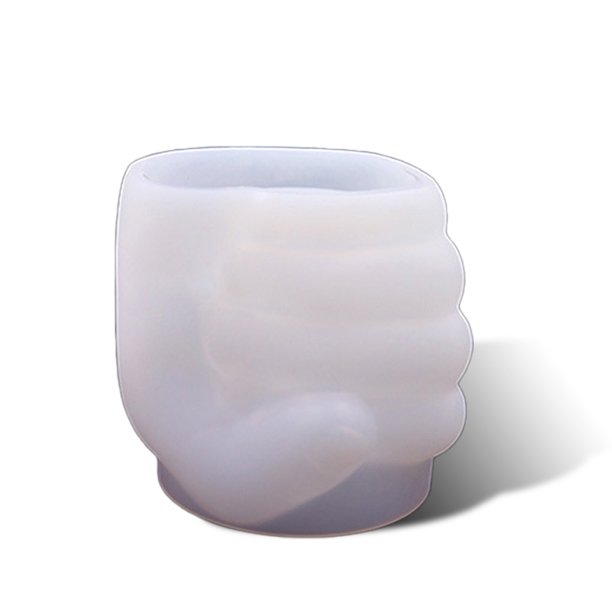 Resina de silicona DIY Moldeos de maceta resistente al láminado de la pluma resistente al titular de los moldes de la decoración de interior Molde hecho en casa Hecho a mano Arriba Mano derecha Yuarrent HA009837-02