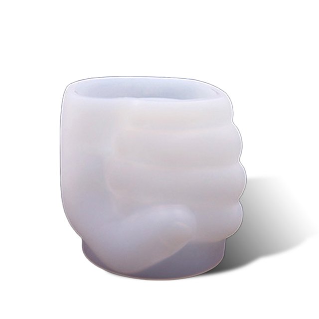 Resina de silicona DIY Moldeos de maceta resistente al láminado de la pluma resistente al titular de los moldes de la decoración de interior Molde hecho en casa Hecho a mano Arriba Mano derecha Jumpingount HA009837-02