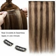 thumbnail image 6 of Benehair Clip In 100% Remy Real Hair Extensions Thick One Piece Hair Extensions Weft 3/4 Full Head Straight Hair Highlight Blonde Soft, 6 of 13