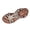 Brown, variant on Women Rhinestone Sandals T-Strap Buckle Bohemian Pearl Crystal Flat Sandals Women's Fashion Casual Summer Style Solid Color Ethnic Style Bohemian Style Elastic Back Foot Roman Rhinestone Sandals