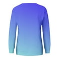 thumbnail image 4 of CLOISE Sweatshirt for Women Gradient Oversized Sweatshirts Crewneck Long Sleeve Hoodies Shirts Blue Basic Tees With Pockets Fall Comfy Preppy Outfits XL, 4 of 6