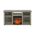 thumbnail image 2 of Furinno Jensen Fireplace TV Entertainment Center with Open Storage Compartment for TV up to 55 Inch, French Oak Grey, 2 of 7