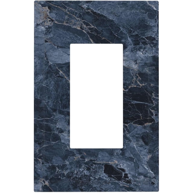 Nadoabtm Decorative Outlet Covers Realistic Deep Blue Marble Pattern 1 Gang Single Rocker Light Switch Cover Plate Wall Plates GFCI Faceplate for living Room Home Decor