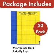 Tanglefoot Sticky Tangle-Trap Cards 20 Pack - 4x6 – Double-Sided Yellow & Blue Hanging Traps for Garden, Plants & Greenhouse Use