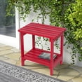 thumbnail image 2 of Shine Company Providence Rectangular Solid Wood Side Table Outdoor Adirondack Patio Table Chili Red, 2 of 4