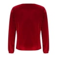 thumbnail image 4 of Women's Sparkly Velvet Tops 2026 Elegant Cowl Neck Long Sleeve Shirts Dressy Business Casual Blouse Spring Outfits, 4 of 7