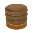 thumbnail image 2 of Lakka Chocolate Velvet Ottoman, 2 of 7