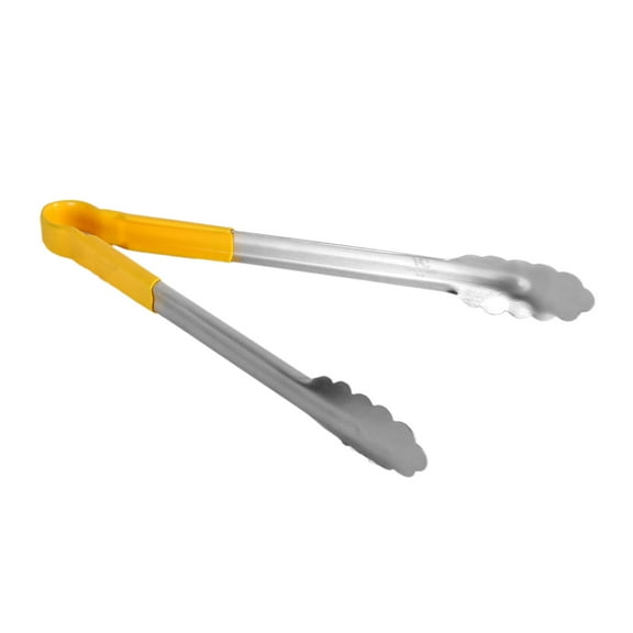 Excellante 12" stainless steel tong, yellow (1 millimeter), comes in each