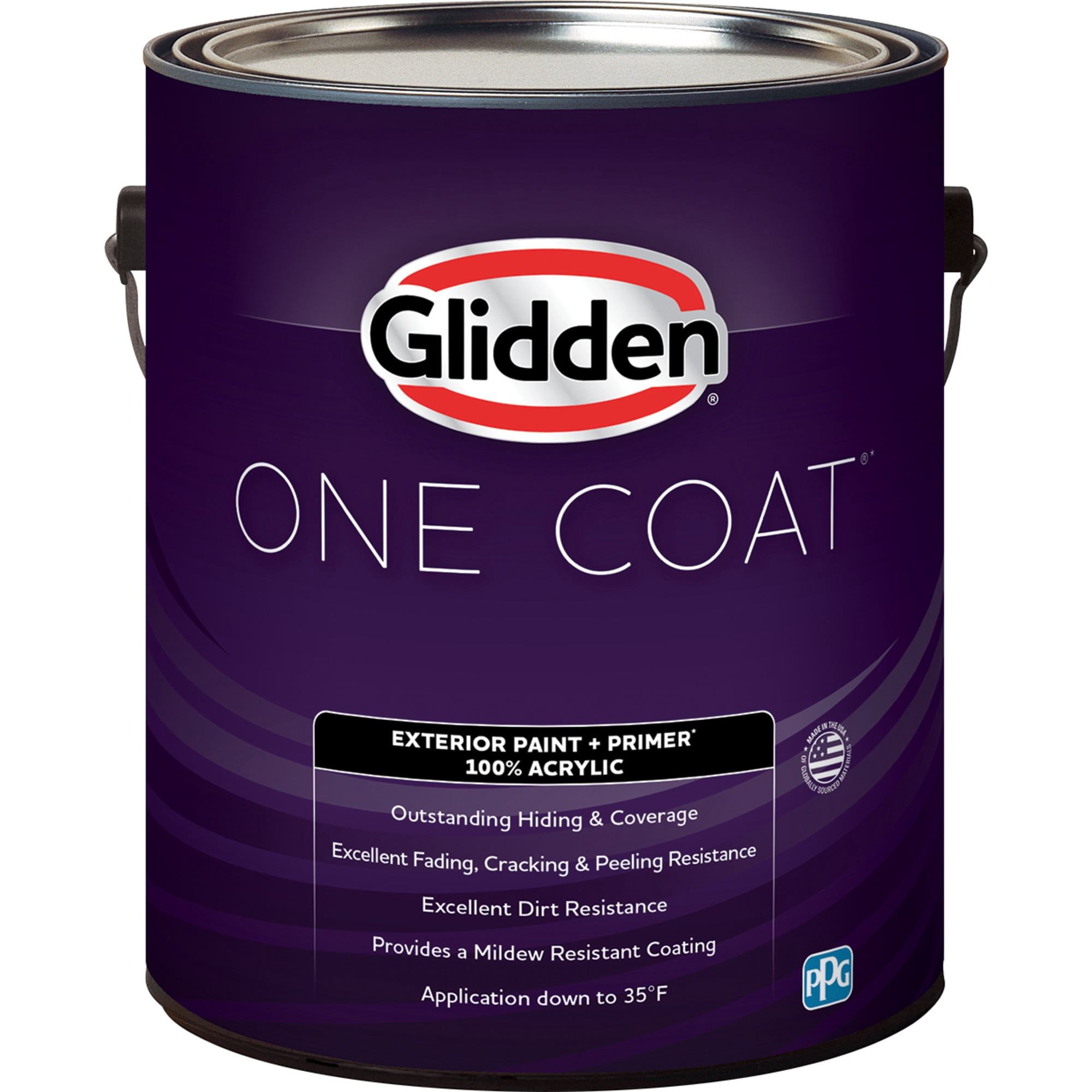 Glidden Glidden One Coat White Semi-Gloss Exterior Paint with Primer, 1 Gallon
