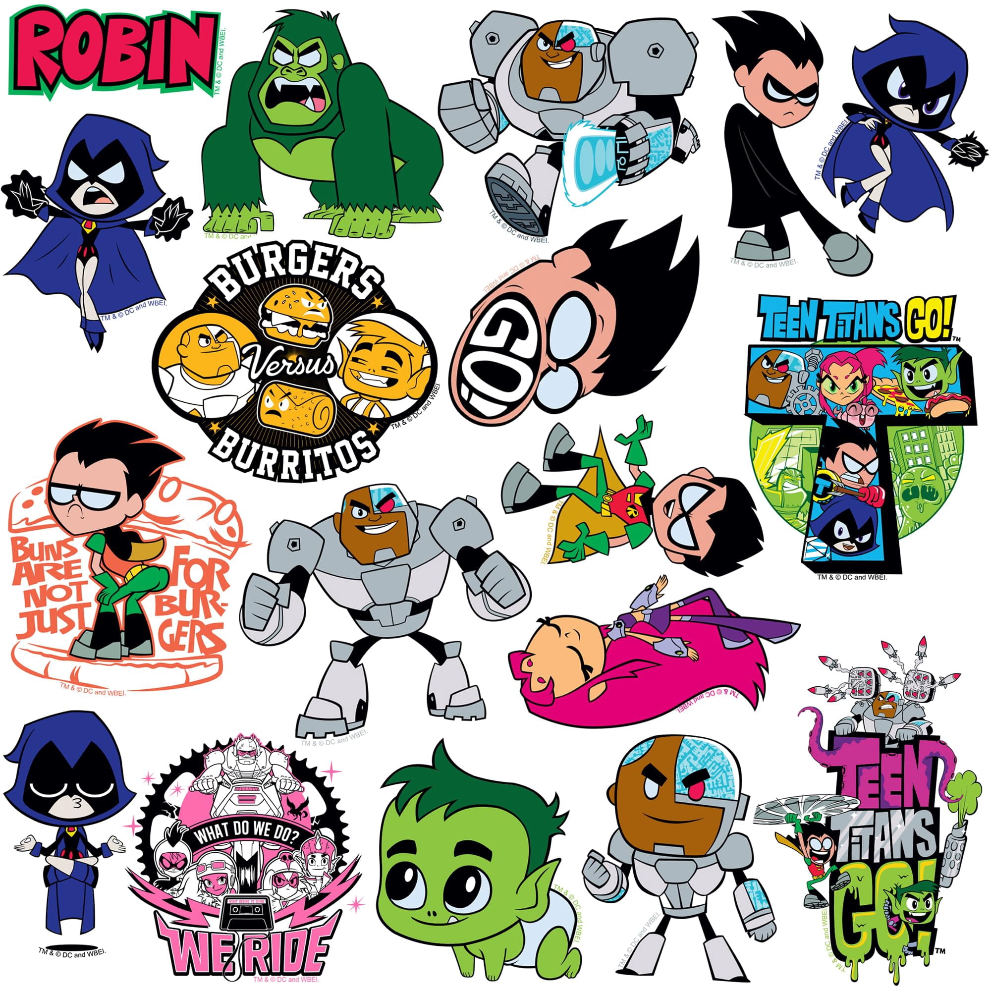Teen Titans Go! 100ct Vinyl Large Deluxe Stickers Variety Pack  Die Cut Cartoon Superhero Decals for Laptop, Water Bottle, Scrapbooking, Tablet, Indoor & Outdoor