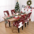 thumbnail image 3 of Touchbetter Christmas Chair Covers Set of 4, Removable Washable Merry Christmas Dining Chair Seat Covers Stretch Protector Slipcovers for Dining Room Kitchen Holiday Party Decor, Red Buffalo Plaid, 3 of 8