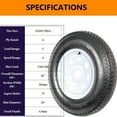 thumbnail image 2 of M optimized 2-Pk Trailer Tires on Rim ST205/75D14 205 75 14 6PR Trailer Tires with 14in White Spoke Wheel Load Range C 205/75/14 Set of 2 Trailer Tire, 2 of 5