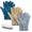Blue,Khaki, Gray, variant on Household Microfiber Dust Wiping Set, 3 Pairs Plant & Surface Dusting Gloves with Bendable Handheld Cleaning Brush