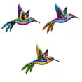 thumbnail image 1 of Decoración de hierro Zulema Conjunto de 3 Colibrí Escultura 3D Estatua de arte de pared, 1 of 8
