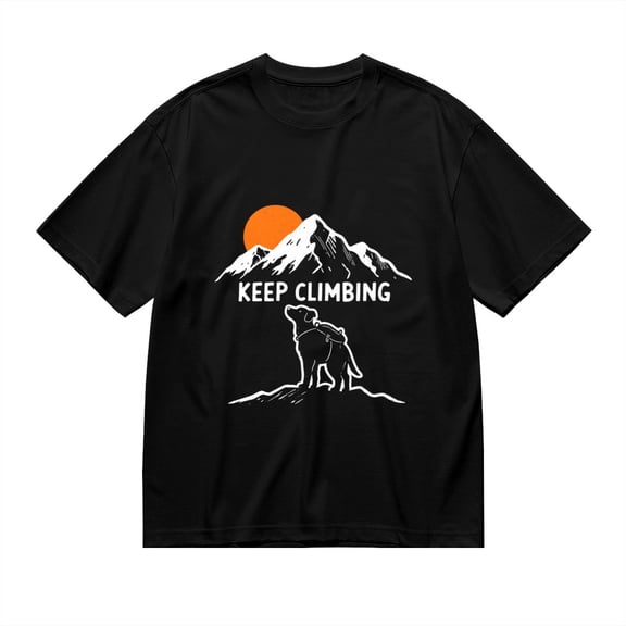 T Shirt for Men, Keep Climbing,Dog Mountain Print, Vintage Graphic Tees Men, 23986056,S