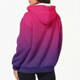 thumbnail image 4 of Lovskoo 2024 Women's Full Zip Sweatshirt Oversized Fleece Jacket Gradient Color-Block Printed Blouse Long Sleeve Tops Sweatshirt Pockets Hoodies Hot Pink, 4 of 7