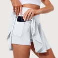 thumbnail image 4 of Women Flared High Waist Skater Skirt A Line Pleated Mini Skirt Stretchy Casual Basic Dance Skirt for Everyday Wear White XL, 4 of 4