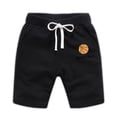 thumbnail image 4 of ITSAME Shorts for Boys, Cotton Elastic Waist Basketball Print Kids Athletic Casual Shorts with Pockets Black 1-2T, 4 of 7