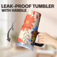 thumbnail image 5 of Butterfly 20oz Stainless Steel Tumbler with Handle and Straw – Insulated Travel Cup with Sliding Lid, 360° Full Wrap Printed Mug for Home, Outdoor & Sports Use, Spring, 5 of 6