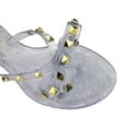 thumbnail image 2 of Women Jelly flip Flop Bow Sandals-Beach Flat Rivets Rain Ankle Strap Thong Nude, 2 of 5