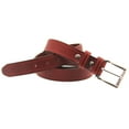 thumbnail image 3 of Men's 1 1/4" Burgundy Latigo Leather Belt Saddle Groove Double Loops Made In USA, 3 of 4
