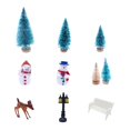 thumbnail image 1 of Miniature Christmas Tree Mini Sisal Trees with Wood Base Artificial Snow Frost Trees with Glitter Powder Trees Artificial Sisal Snow Frost Trees (Green), 1 of 7