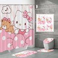 thumbnail image 1 of Fabricantes de fuentes de comercio electrónico transfronterizo Impresión digital 3D Cortina de ducha de baño de poliéster impermeable Hello Kitty Serie 3 fabricantes directos, 1 of 5