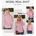 thumbnail image 4 of Blusa elegante para mujer con cuello en V y rayas de verano y manga linterna, 4 of 6
