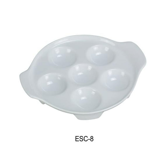 Yanco ESC-8 Porcelain Escargot Dish, Super White - 6.5 in. - Pack of 24