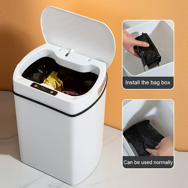 Acheter Poubelle intelligente sans fil capteur automatique poubelle sans  contact poubelle salle de bain toilette poubelle cuisine ménage poubelle