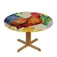 thumbnail image 3 of FUMJ  Round Fitted Tablecloth Chicken Sunflower Round Tablecloth with Elastic Edged Rooster Hen Waterproof Wipeable Table Cover Fits Tables Diameter, 3 of 7