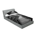 thumbnail image 2 of Ambesonne Nature Fitted Sheet & Pillow Sham Set, Pathway into Wilderness, Twin, Black and White, 2 of 2